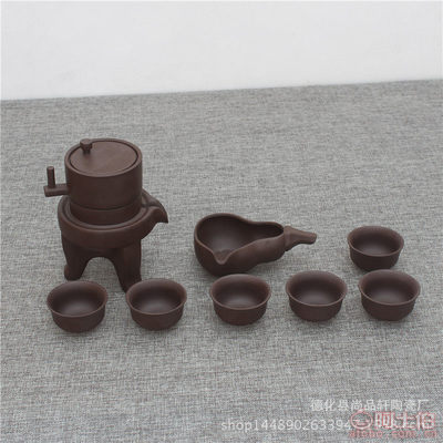 德化縣尚品軒陶瓷廠 時來運轉自動茶具，仿古石墨紫砂禮品套裝批發